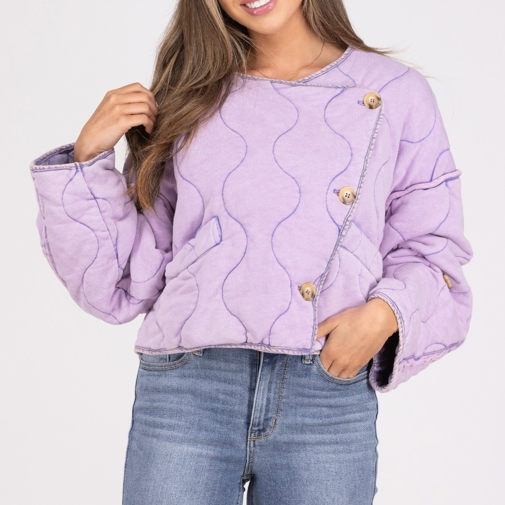 Oli & Hali Purple Quilted Jacket Size Small